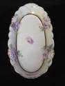 Vintage Purple Floral Oval Celery Bowl