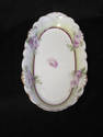 Vintage Purple Floral Oval Celery Bowl