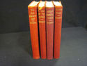 Antique Set of Four Dickens Red Leather Bound Book