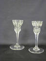 WATERFORD PAIR CRYSTAL STEM CANDLEHOLDERS SIGNED