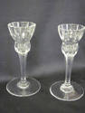 WATERFORD PAIR CRYSTAL STEM CANDLEHOLDERS SIGNED