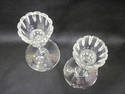 WATERFORD PAIR CRYSTAL STEM CANDLEHOLDERS SIGNED