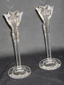 PAIR WATERFORD CRYSTAL STEM CANDLEHOLDERS SIGNED