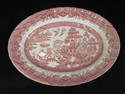 Platter Wessex China Red Blue Willow Pattern