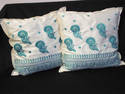 Pair of Ivory SIlk Embroidered Pillows