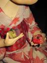 Vintage Japanese Doll Fabric Covered Hand-Painted 