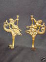 Set of Two Victorian Brass Hooks Serpents