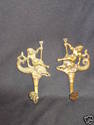 Set of Two Victorian Brass Hooks Serpents