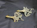 Set of Two Victorian Brass Hooks Serpents