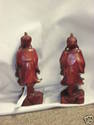 Set of Two Carved Wood Chinese Men w/Baskets Statu