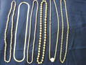 Lot of Six Ladies Necklaces Goldtone/Faux Pearls