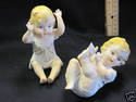 Porcelain Pair of Piano Babies - Handpainted