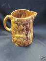 Early Brush McCoy Yellow Ware Pitcher Peacock Desi