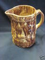 Early Brush McCoy Yellow Ware Pitcher Peacock Desi