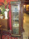 Victorian Marble & Mohagony Lighted Cabinets