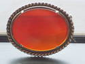 Sterling Silver Carnelian Stone Brooch