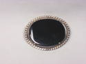 Sterling Silver Black Onyx Brooch