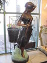 Bronze Statue of a Lady with a gathering Basket 