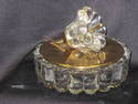 Heisey Glass Covered Dish with Glass Flower Handle