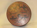 Thai Round Box w/Tray  Black and Red Painting