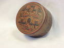 Thai Round Box w/Tray  Black and Red Painting