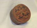 Thai Round Box w/Tray  Black and Red Painting