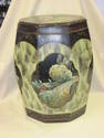 Antique Oriental Octagon Storage Box w/Lid