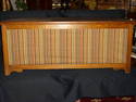 Oak Fabric Covered Trunk w/Hinged Lid & Tray