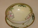 2 Pcs Nippon Handpt'd Footed Serving Dish  & Under