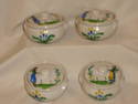 4 Covered Bowls QUIMPER France Pottery - Unmarked