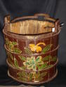 Antique Painted Asian Water Pail with Handle