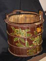 Antique Painted Asian Water Pail with Handle