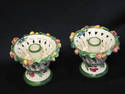 Pair of Handpainted Italian Candleholders