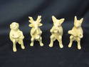 Set of Four Interesting Clay Musician Animals