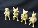 Set of Four Interesting Clay Musician Animals