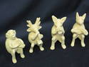 Set of Four Interesting Clay Musician Animals