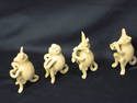 Set of Four Interesting Clay Musician Animals