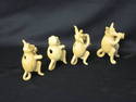 Set of Four Interesting Clay Musician Animals