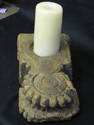 Interesting Rustic Wooden Carved Candle Holder