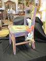 Vintage Hand Painted Child's Chair - Birds and Fru