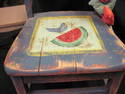 Vintage Hand Painted Child's Chair - Birds and Fru