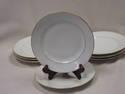 Set of Eight White Plates w/Gold Double Gilding