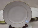 Set of Eight White Plates w/Gold Double Gilding