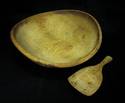 Antique Primitive Wooden Dough/Butter Bowl & Paddl