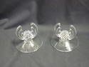 Pair of Vintage Deco Glass Candleholders