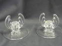 Pair of Vintage Deco Glass Candleholders