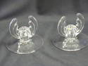 Pair of Vintage Deco Glass Candleholders