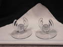 Pair of Vintage Deco Glass Candleholders