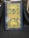 Antique Oriental Embroidered Cloth in Blue Frame