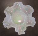 FENTON OPALESCENT RUFFLED FOOTED DISH